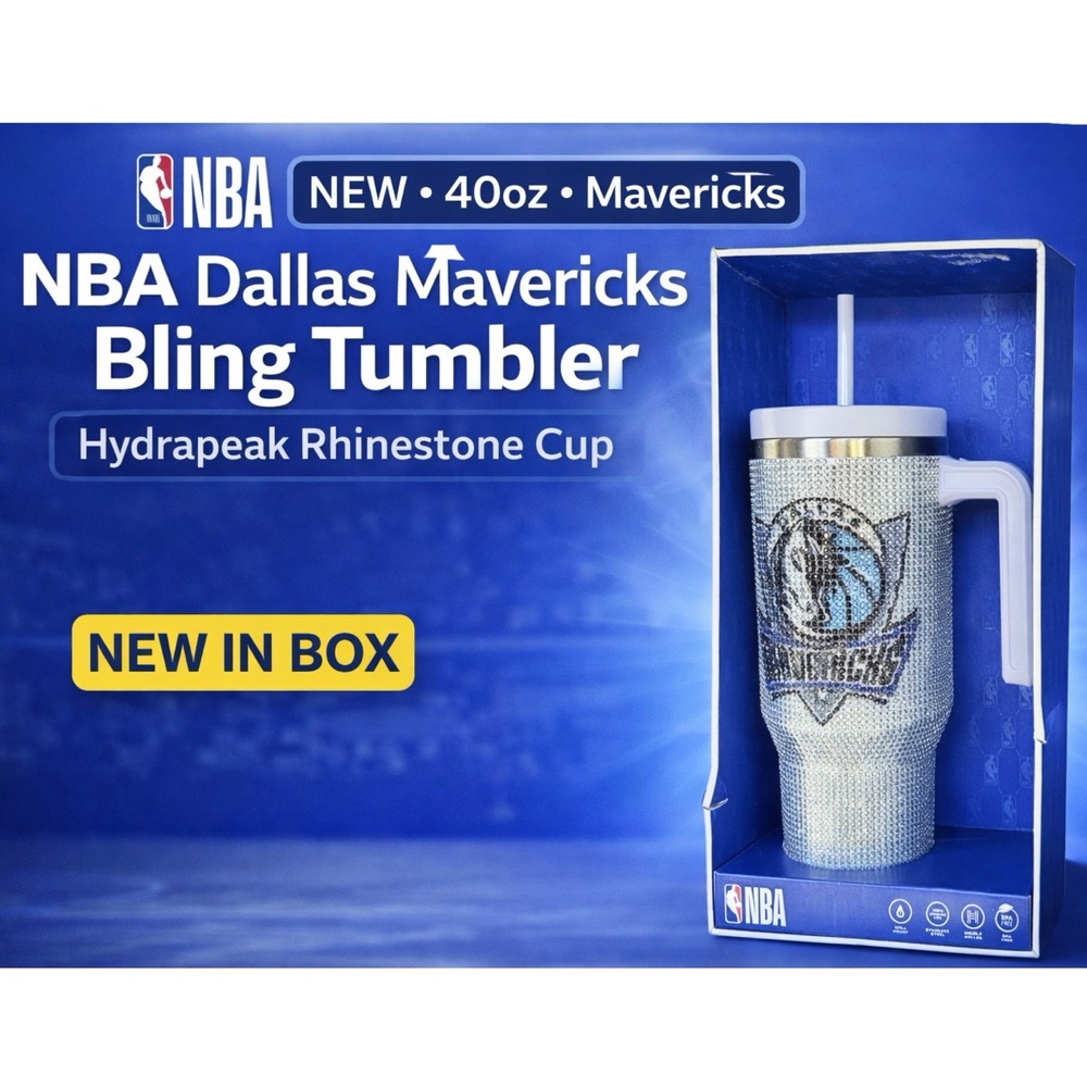 NBA Dallas Mavericks Hydrapeak 40oz Bling Rhinestone Tumbler Stainless Insulated